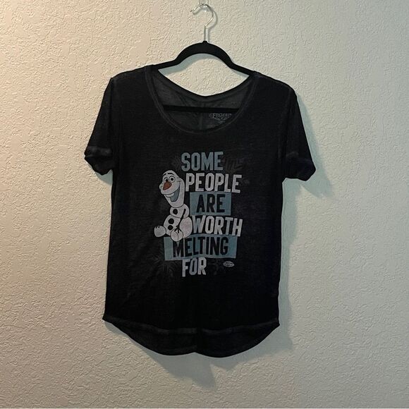 Disney Frozen Olaf Sheer Tee Shirt Top Size M - Picture 1 of 3
